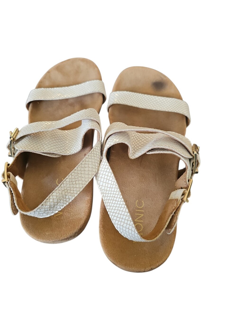 Vionic Women's Grace Samar Backstrap Sandal White Snake Sz 9.5 Sh196 View 5